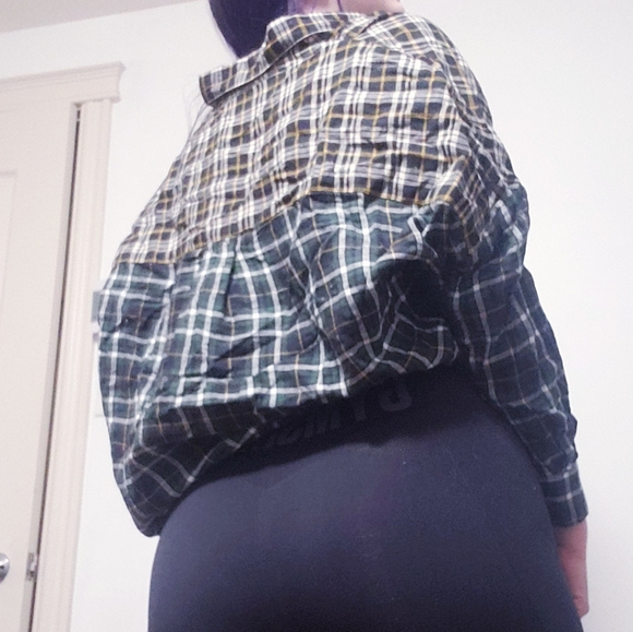 French Connection Plaid Patchwork V-Neck Flannel Blouse - Picture 4 of 14